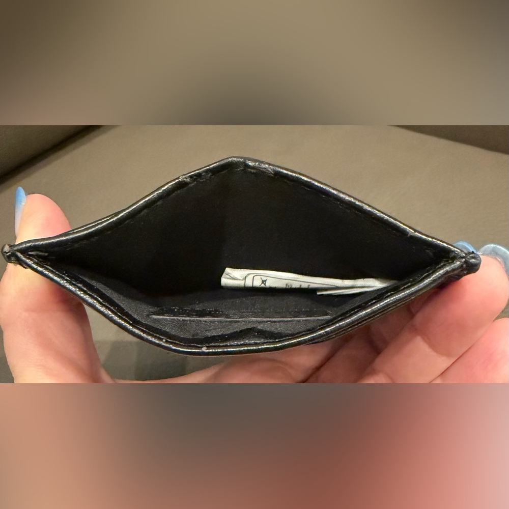 Valentino Black Embossed Leather Card Holder - Picture 3 of 3